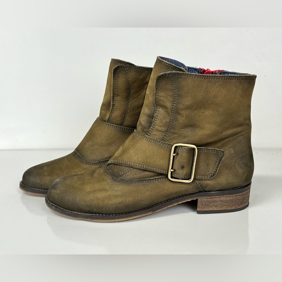UNITY IN DIVERSITY Olive green LUGANO leather ankle boots size‎ 9.5. - Picture 3 of 9